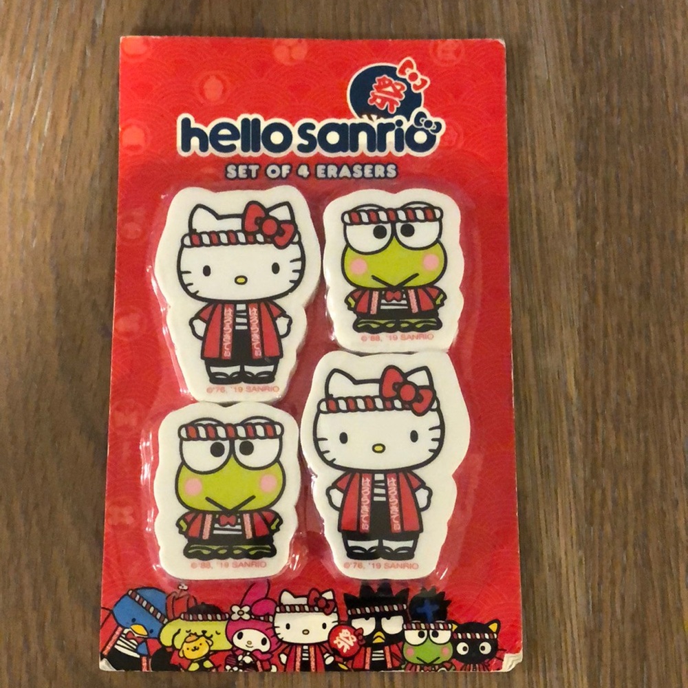 Hello Kitty Erasers 4pc (New)